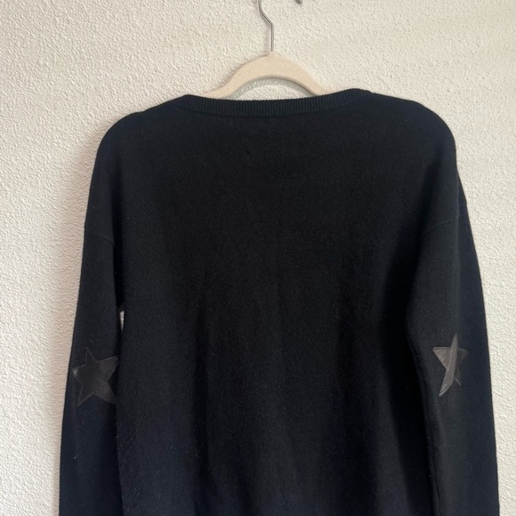 Zadig & Voltaire Cici Patch Cashmere Sweater Black Small Casual Relaxed Boho - Picture 10 of 10